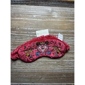 World Market Velvet Embroidered Single Sleep Mask Red Multicolor MPN 6555026